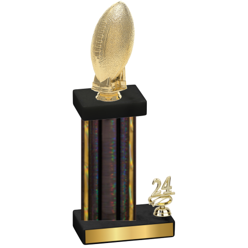 Accented Single Black Glacier Year Football Trophy