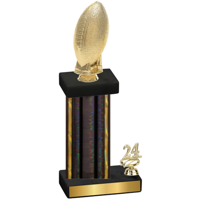 Accented Single Black Glacier Year Football Trophy