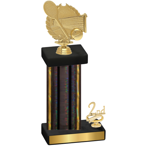 Accented Single Black Glacier Second Place Tennis Trophy