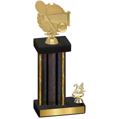 Accented Single Black Glacier Year Tennis Trophy