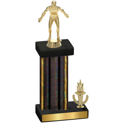 Accented Single Black Glacier Victory Wrestling Trophy