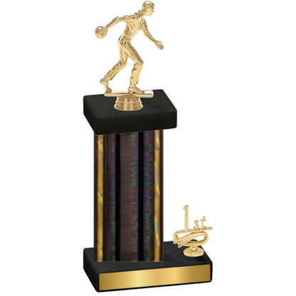 Accented Single Black Glacier First Place Bowling Trophy