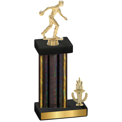 Accented Single Black Glacier Victory Bowling Trophy