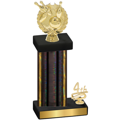 Accented Single Black Glacier Fourth Place Bowling Trophy