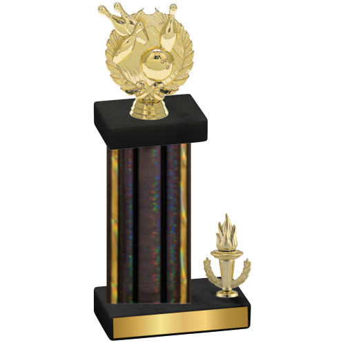 Accented Single Black Glacier Victory Bowling Trophy