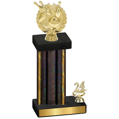 Accented Single Black Glacier Year Bowling Trophy