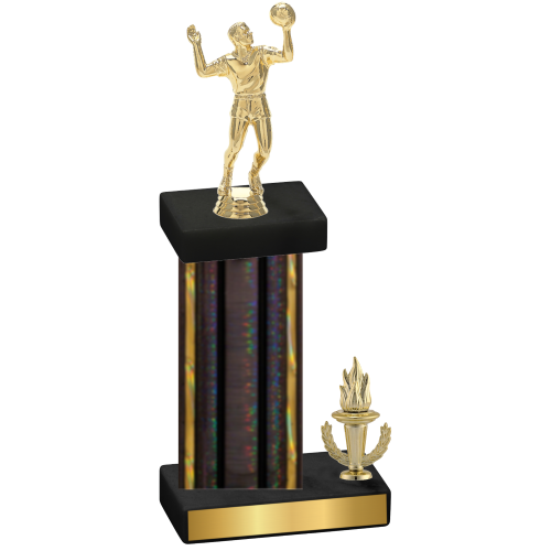 Accented Single Black Glacier Victory Volleyball Trophy