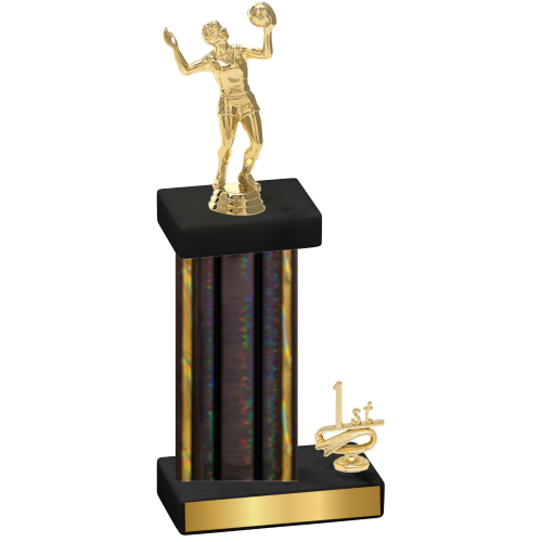 Accented Single Black Glacier First Place Volleyball Trophy