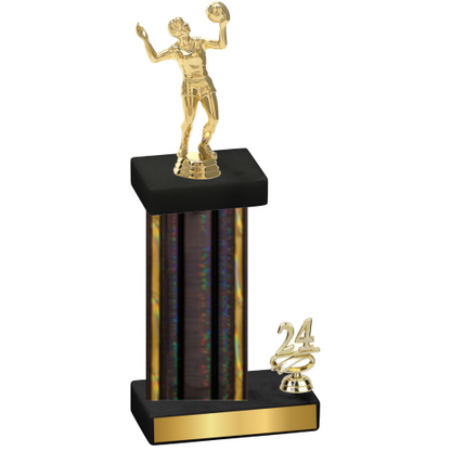 Accented Single Black Glacier Year Volleyball Trophy