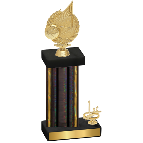 Accented Single Black Glacier First Place Volleyball Trophy