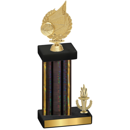 Accented Single Black Glacier Victory Volleyball Trophy