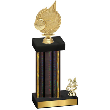 Accented Single Black Glacier Year Volleyball Trophy