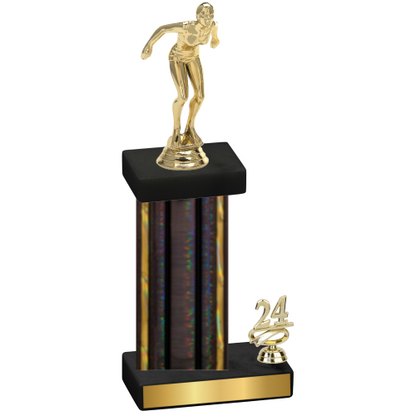 Accented Single Black Glacier Year Tennis Trophy