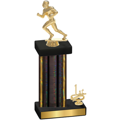 Accented Single Black Glacier First Place Football Trophy