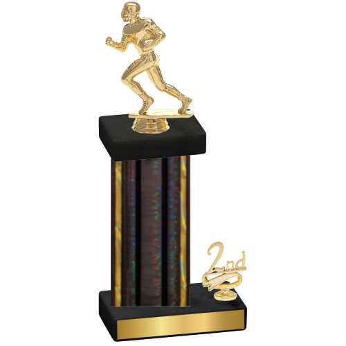 Accented Single Black Glacier Second Place Football Trophy