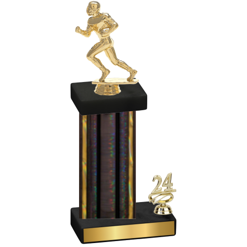 Accented Single Black Glacier Year Football Trophy