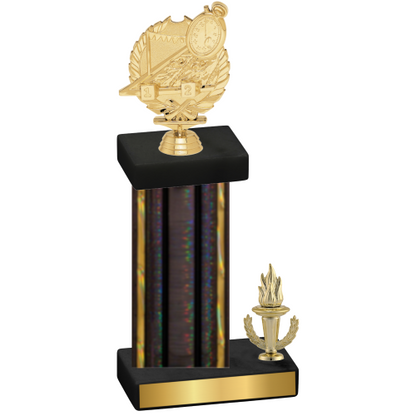 Accented Single Black Glacier Victory Swimming Trophy