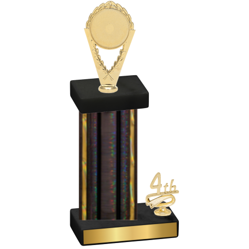 Accented Single Black Glacier Fourth Place Insert Trophy