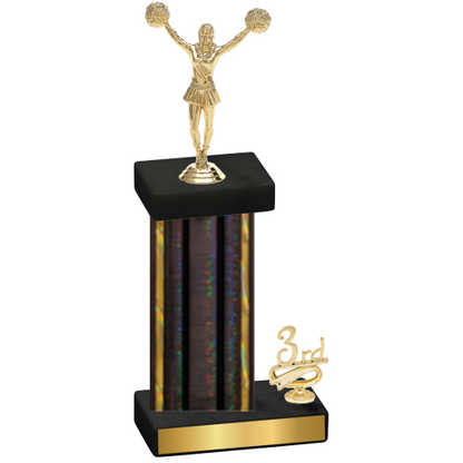 Accented Single Black Glacier Third Place Cheerleading Trophy