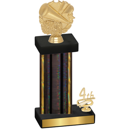 Accented Single Black Glacier Fourth Place Cheerleading Trophy