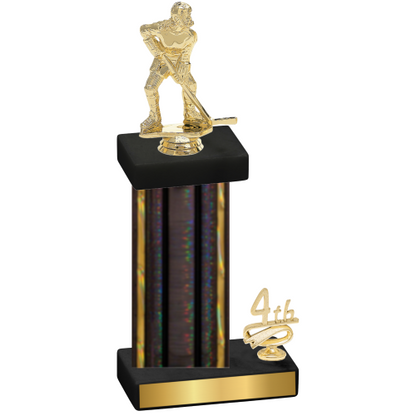 Accented Single Black Glacier Fourth Place Hockey Trophy