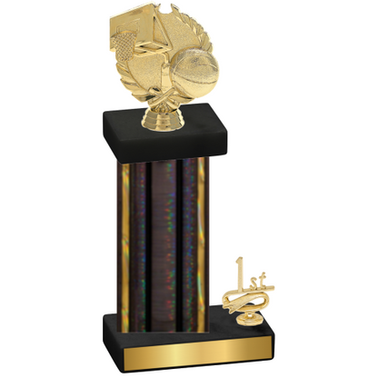 Accented Single Black Glacier First Place Basketball Trophy