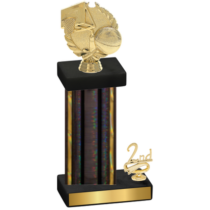 Accented Single Black Glacier Second Place Basketball Trophy