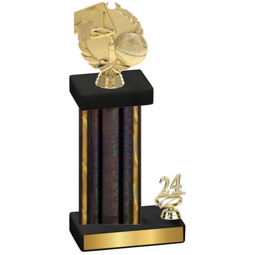 Accented Single Black Glacier Year Basketball Trophy