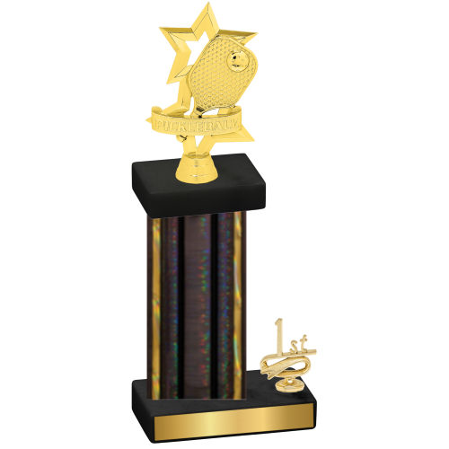 Accented Single Black Glacier First Place Pickleball Trophy