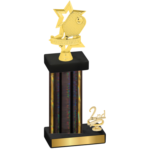 Accented Single Black Glacier Second Place Pickleball Trophy