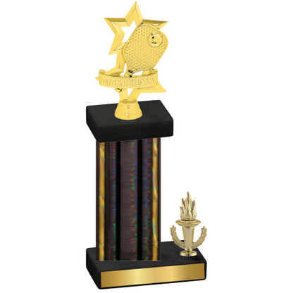 Accented Single Black Glacier Victory Pickleball Trophy