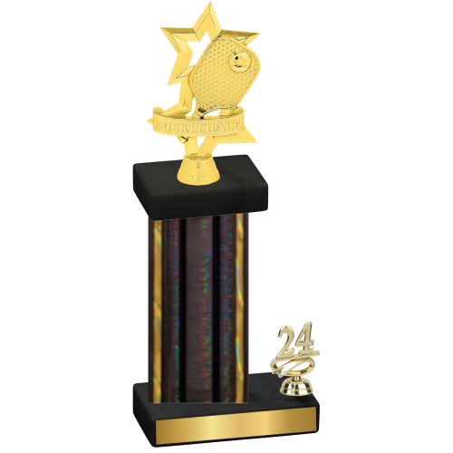 Accented Single Black Glacier Year Pickleball Trophy