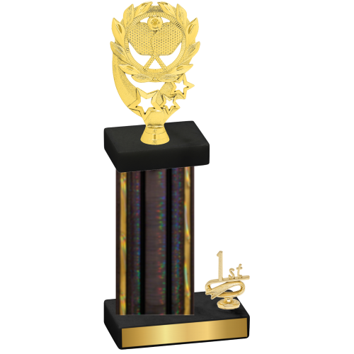 Accented Single Black Glacier First Place Pickleball Trophy