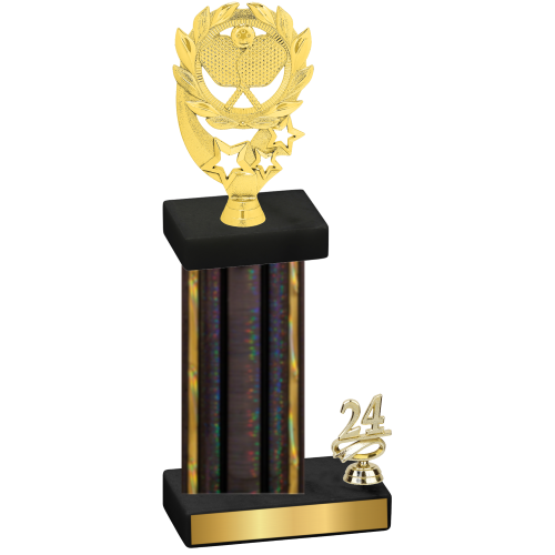 Accented Single Black Glacier Year Pickleball Trophy