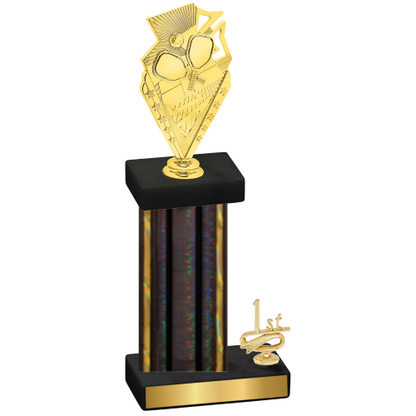 Accented Single Black Glacier First Place Pickleball Trophy