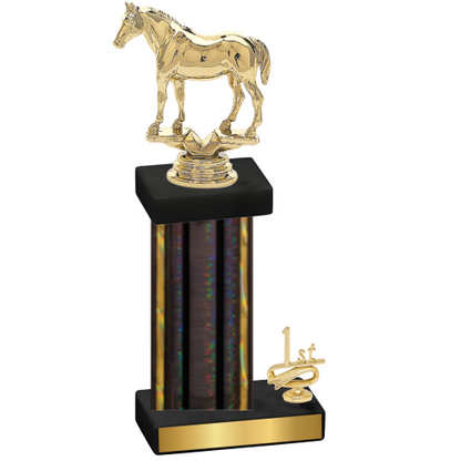 Accented Single Black Glacier First Place Horses Trophy