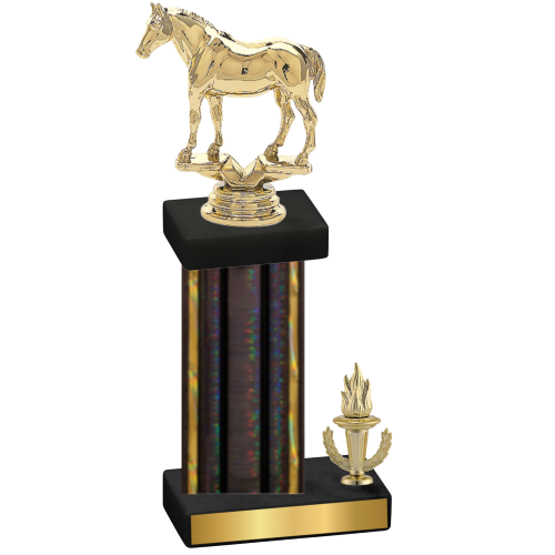 Accented Single Black Glacier Victory Horses Trophy