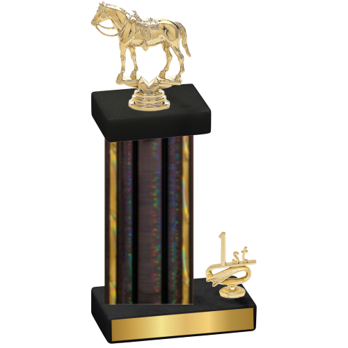 Accented Single Black Glacier First Place Horses Trophy