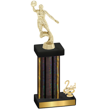 Accented Single Black Glacier Second Place Basketball Trophy