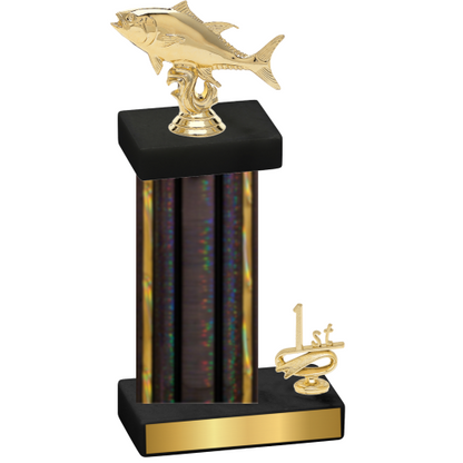 Accented Single Black Glacier First Place Fishing Trophy