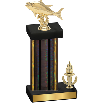 Accented Single Black Glacier Victory Fishing Trophy