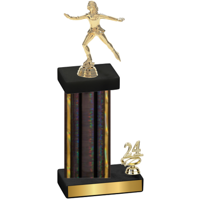 Accented Single Black Glacier Year Skater Trophy