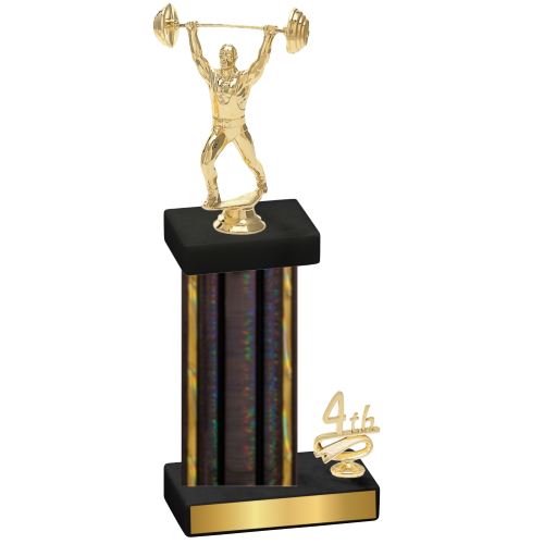 Accented Single Black Glacier Fourth Place Weights Trophy