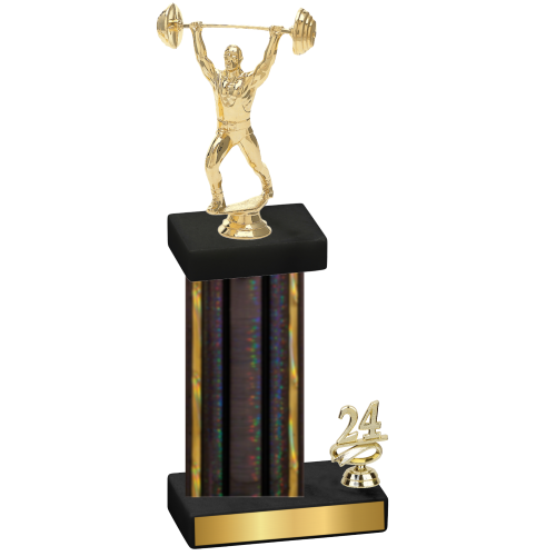 Accented Single Black Glacier Year Weights Trophy