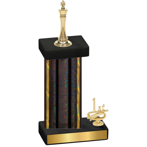 Accented Single Black Glacier First Place Chess Trophy