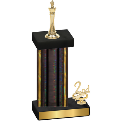 Accented Single Black Glacier Second Place Chess Trophy