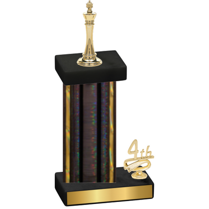 Accented Single Black Glacier Fourth Place Chess Trophy