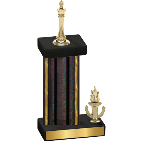 Accented Single Black Glacier Victory Chess Trophy