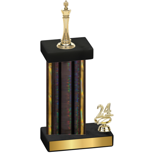 Accented Single Black Glacier Year Chess Trophy