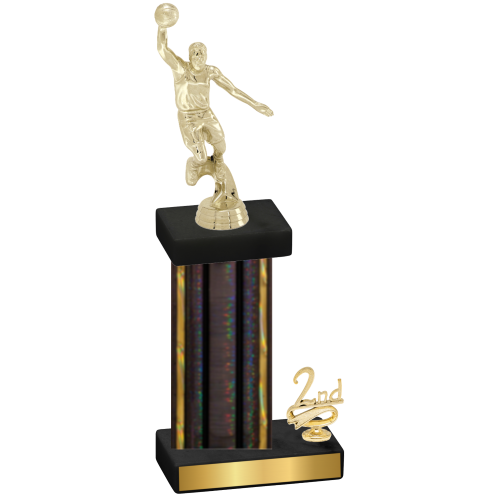 Accented Single Black Glacier Second Place Basketball Trophy